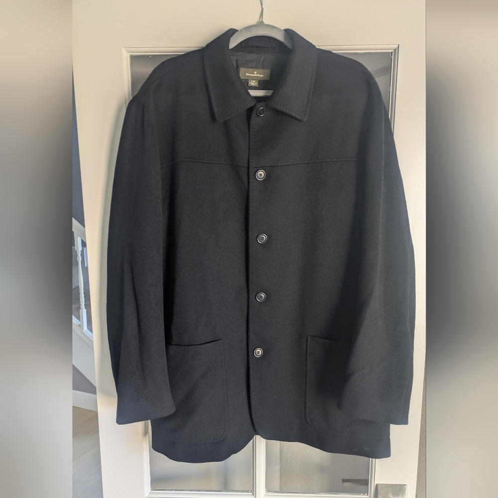 Ermenegildo Zegna Black Pea Coat